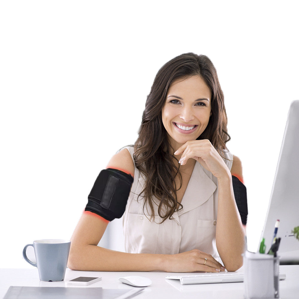 Infrared Red Light Thera-py Arm Belt, 660nm and 850nm Red Light Thera-py Arm Wrap with Timer & Brightness Setting Red Light Arm Pad for Arm Knee Shoulder Joints Muscle Pain Relief