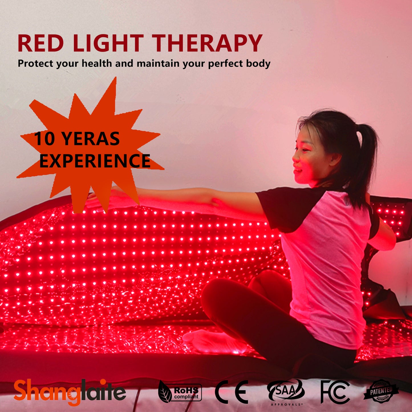 2025 New 3100pcs Dual Wavelength LED Beads 660nm&850nm Red Light Therapy Mat Full Body Used to Relieve Pain 71''x 69''