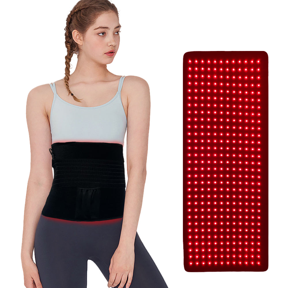 Red Light Therapy Pad Wearable 660nm & 850nm Infrared Light Therapy Mat Devices 31.5" x 11.8" Large Wrap Belt for Body Back Shoulders Waist Joint Muscle Pain Relief