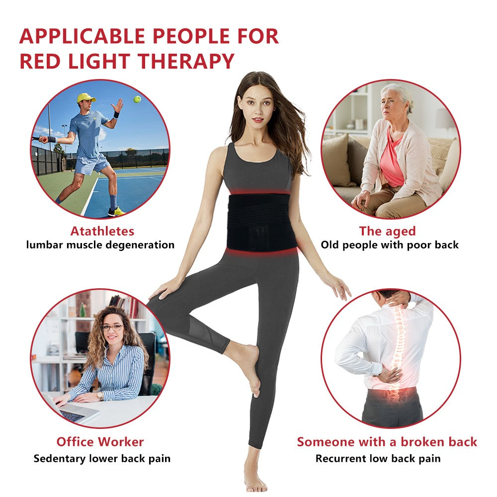 Red Light Therapy Pad Wearable 660nm & 850nm Infrared Light Therapy Mat Devices 31.5" x 11.8" Large Wrap Belt for Body Back Shoulders Waist Joint Muscle Pain Relief