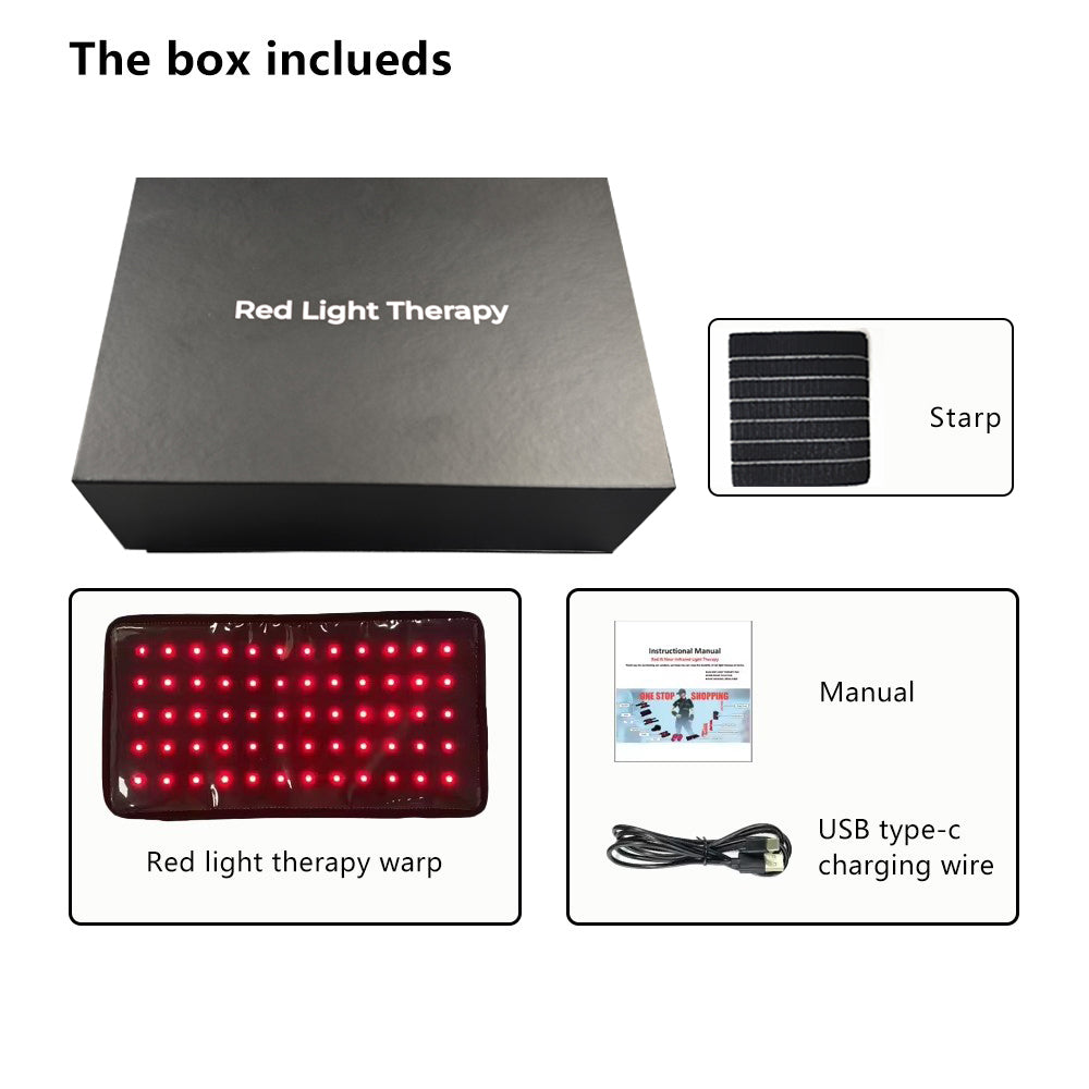 Infrared Red Light Thera-py Arm Belt, 660nm and 850nm Red Light Thera-py Arm Wrap with Timer & Brightness Setting Red Light Arm Pad for Arm Knee Shoulder Joints Muscle Pain Relief