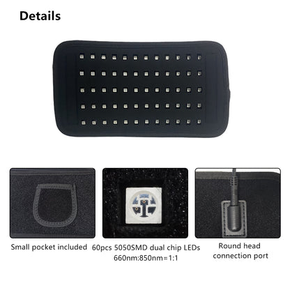 Infrared Red Light Thera-py Arm Belt, 660nm and 850nm Red Light Thera-py Arm Wrap with Timer & Brightness Setting Red Light Arm Pad for Arm Knee Shoulder Joints Muscle Pain Relief