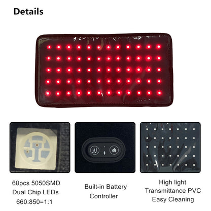 Infrared Red Light Thera-py Arm Belt, 660nm and 850nm Red Light Thera-py Arm Wrap with Timer & Brightness Setting Red Light Arm Pad for Arm Knee Shoulder Joints Muscle Pain Relief