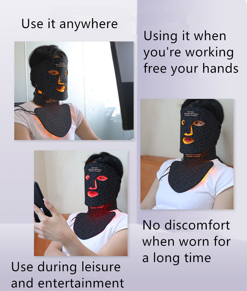 Red Light Therapy for Face, 3 Modes Portable Led Face Mask Light Therapy with Remote, Near-Infrared 850 Red Light Therapy Mask with Timing Function, Red Light Therapy at Home 180 LED Beads