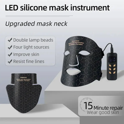 Red Light Therapy for Face, 3 Modes Portable Led Face Mask Light Therapy with Remote, Near-Infrared 850 Red Light Therapy Mask with Timing Function, Red Light Therapy at Home 180 LED Beads