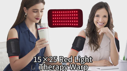 Infrared Red Light Thera-py Arm Belt, 660nm and 850nm Red Light Thera-py Arm Wrap with Timer & Brightness Setting Red Light Arm Pad for Arm Knee Shoulder Joints Muscle Pain Relief